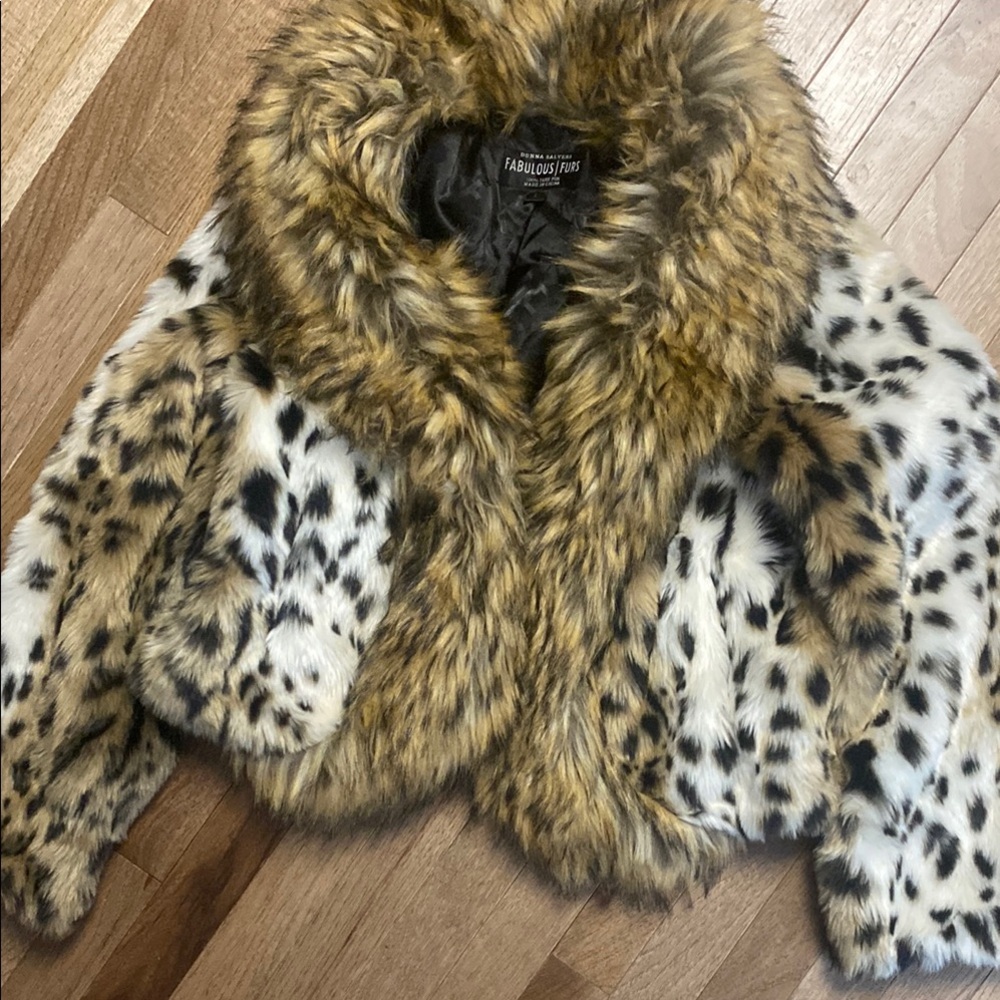 Fabulous Furs Leopard Print Faux Fur Jacket